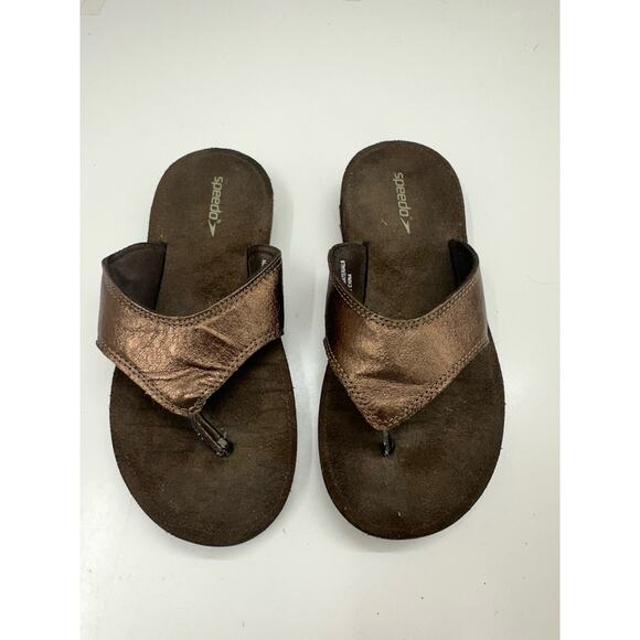 Speedo Womens Sandals Size 6 Brown Thong Flip Flops Slip On - Picture 1 of 7